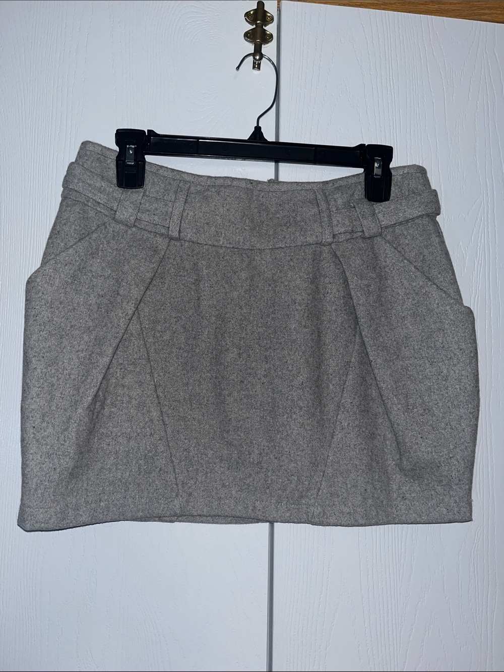 Topshop Gray Wool Mini Skirt